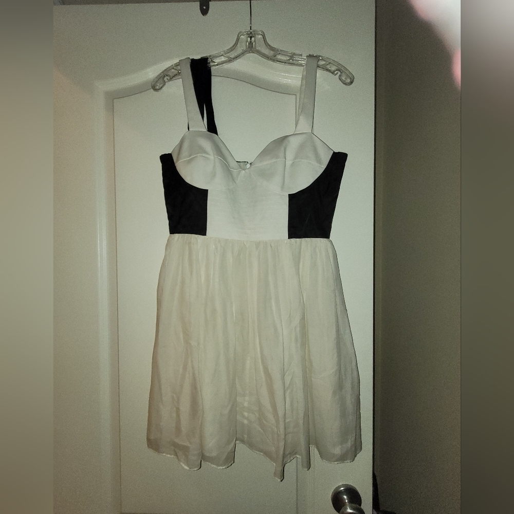 NEW Pencey Cotton & Silk Blend Black & White Dress